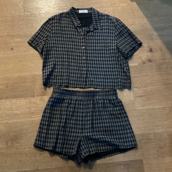 Babaton Black and White Plaid Two Piece Set - Picture 1 of 5